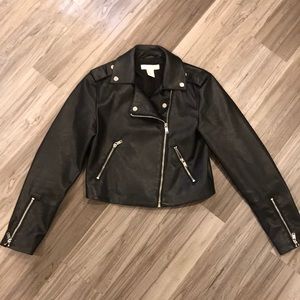Black leather jacket
